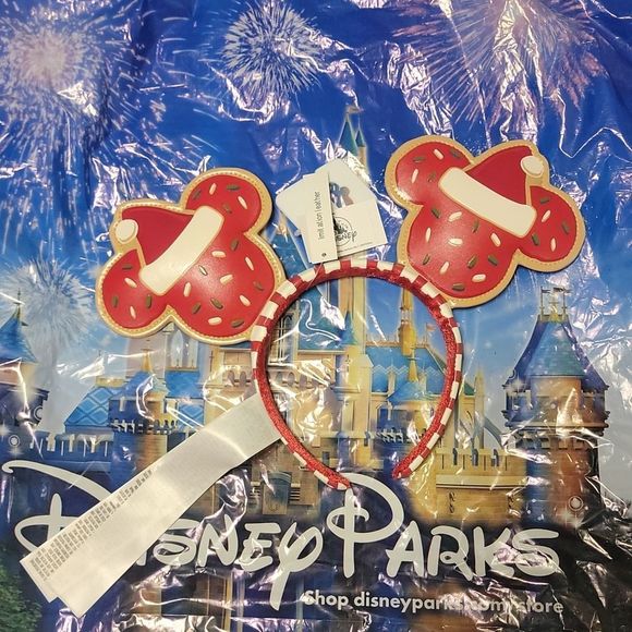 Disney Parks Cookie Christmas Holiday Mickey Minnie Mouse Ears Headband 2021 NWT - Picture 2 of 2